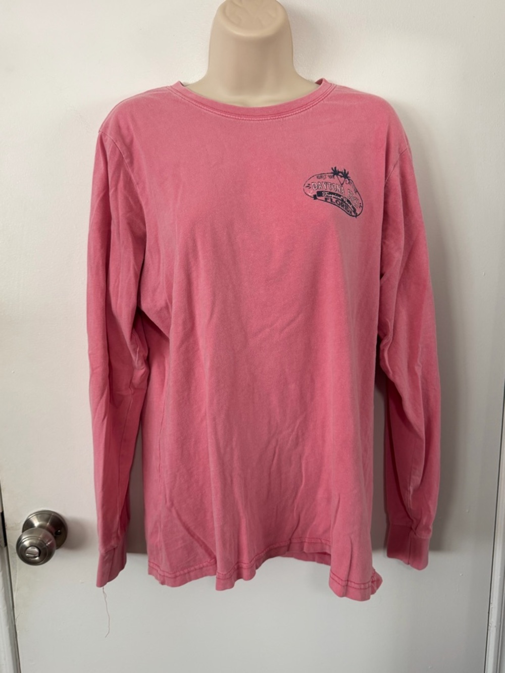 Daytona Beach Long-Sleeve Crewneck Shirt - Pink M